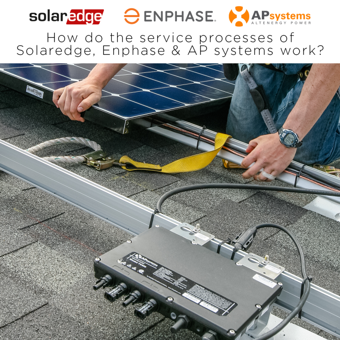 How do the service processes of Solaredge, Enphase & AP systems work?